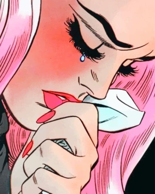 Pop Art Girl Crying Paint By Numbers