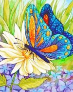 Butterfly On Flower Paint By Numbers