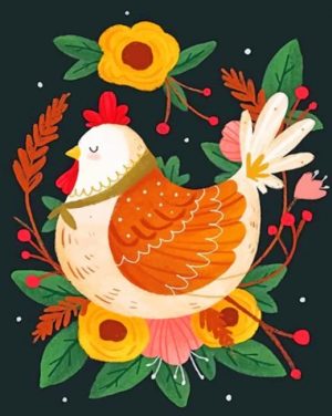 Chicken Illustration Paint by numbers