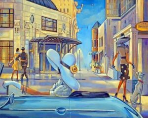 Classy Woman Driving Car Paint By Numbers