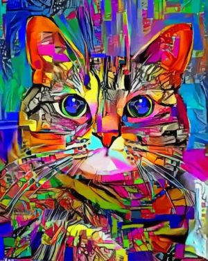 Colorful Abstract Cat Paint By Numbers