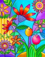 Colorful Flowers Paint By Numbers