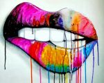 Splatter Colorful Lips Paint By Numbers