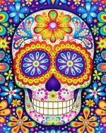 Floral Colorful Skull Paint By Numbers