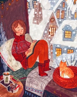 Cartoon Girl And Cat Paint By Numbers