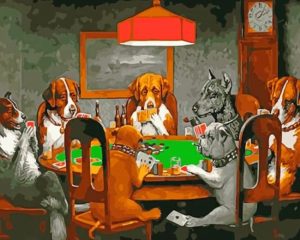 Dogs Playing Cards Paint By Numbers