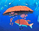 Fish Under Umbrella Paint By Numbers