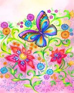 Flowers And Butterflies paint by numbers