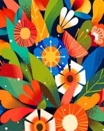 Illustration Spring Flowers Paint By Numbers
