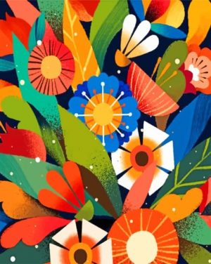 Illustration Spring Flowers Paint By Numbers