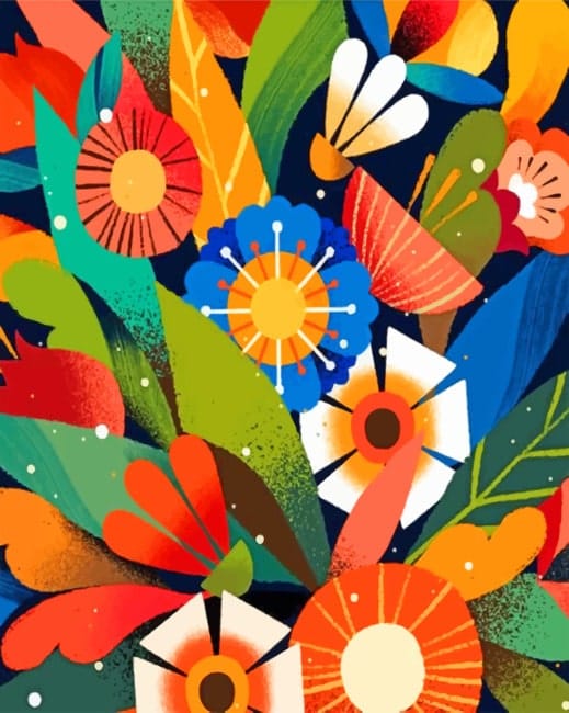 Illustration Spring Flowers Paint By Numbers