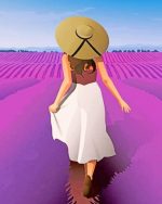 Girl In Lavender Field Paint By Numbers