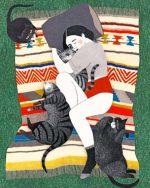 Girl Sleeping With Cats Paint By Numbers