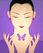 Japanese Woman And Butterfly Paint By Numbers