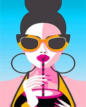 Illustration Lady Paint By Numbers