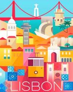 Lisbon Portugal Poster Paint By Numbers
