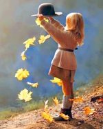 Little Girl Holding Hat Paint By Numbers