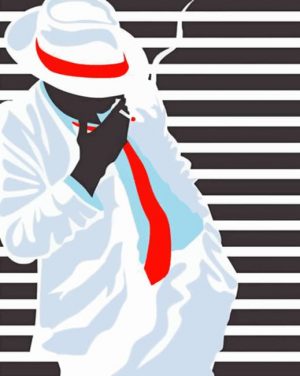 Illustration Man Smoking Paint By Numbers