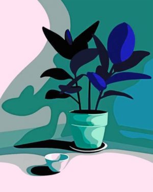 Illustration Plant Pot Paint By Numbers