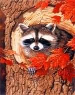 Raccoon In The Fall Paint By Numbers