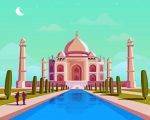 Illustration Taj Mahal Paint By Numbers