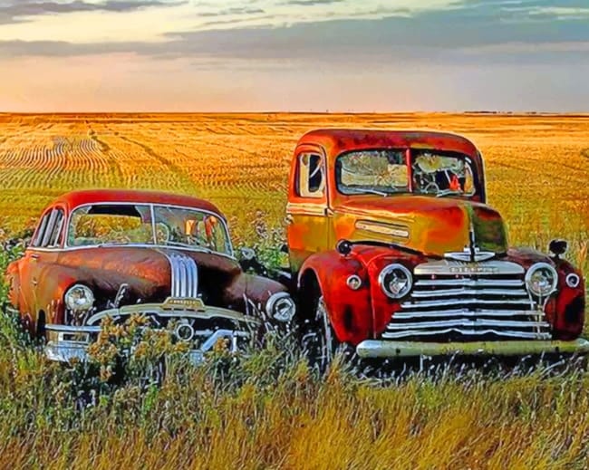 Abandoned Cars Paint By Numbers