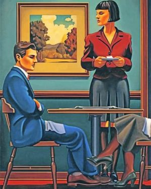 Vintage Man In A Coffee Shop Paint By Numbers