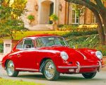 Red Porsche 356 paint by numbers