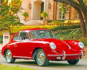 Red Porsche 356 paint by numbers