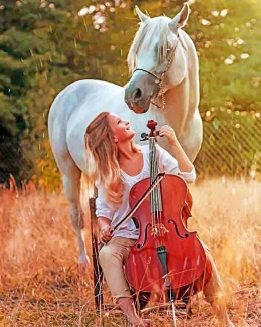 Cello Player And Horse Paint By Numbers