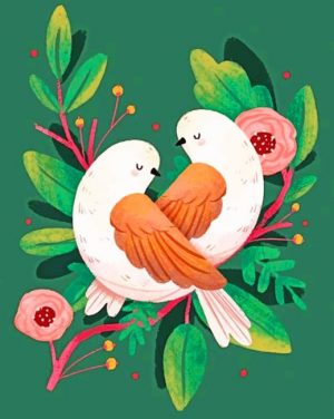 Illustration White Birds Paint By Numbers