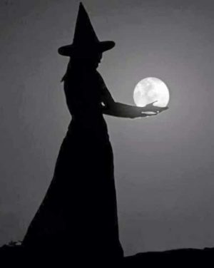 Witch Holding The Moon Paint By Numbers
