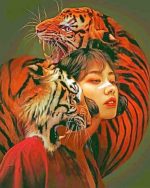 Chinese Woman And Tigers Paint By Numbers