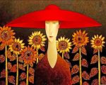 Woman And Sunflowers Paint By Numbers