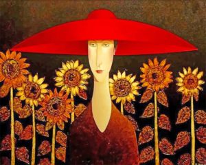 Woman And Sunflowers Paint By Numbers