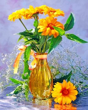sunflowers Vase paint by numbers