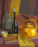 Still Life Bottles And Teapot Paint By Numbers