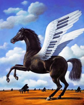 Black Horse Piano Wings Paint By Numbers