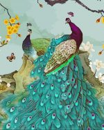 Blue Peacocks Paint By Numbers