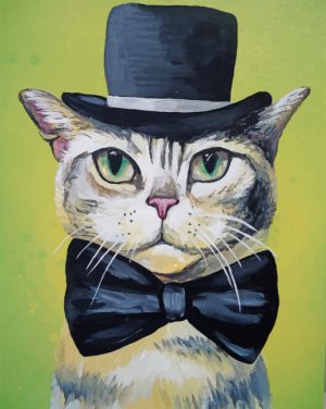 Cat With Tie And Hat Paint By Numbers