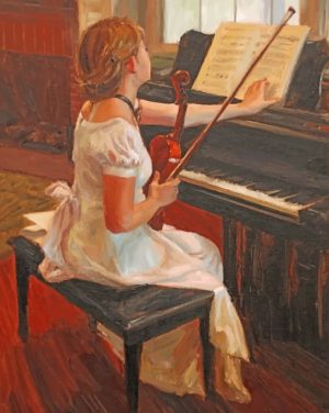 Classic Violinist Girl Paint By Numbers