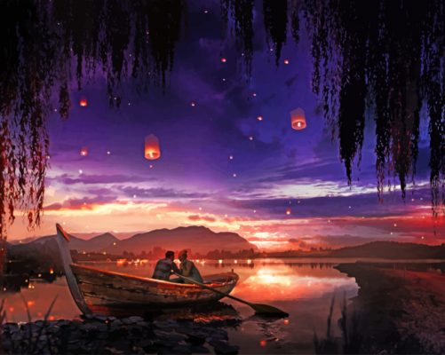 Couple Date On Boat Paint By Numbers