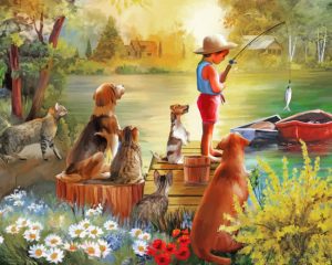 Fisher Boy With Pets Paint By Numbers
