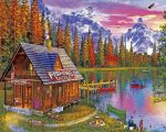 Lakeside Fishing Cabin Paint By Numbers