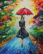 Girl With Umbrella Paint By Numbers