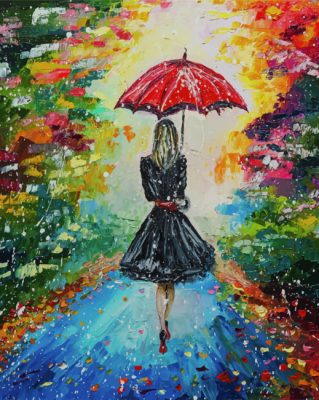 Girl With Umbrella Paint By Numbers