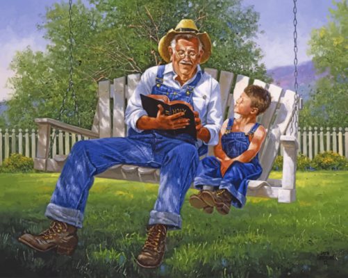 Grandfather And Grandson Paint By Numbers