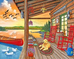 Lakeside Cabin Paint By Numbers