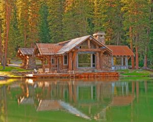 Lakeside Log Cabins Paint By Numbers