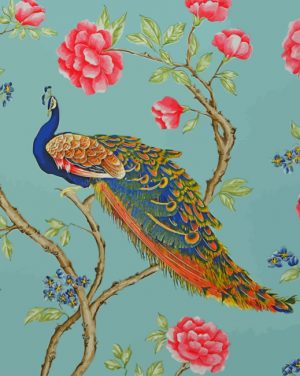 Peafowl And Flowers Paint By Numbers